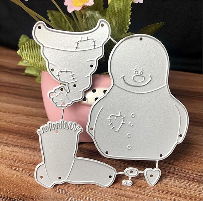 Metal Cutting Dies DIY Merry Christams Embossing Stencil Template Scrapbooking Card Making Mold Photo Album Arts Crafts Tools(6 Pcs Snowman-9.4x6.2cm)