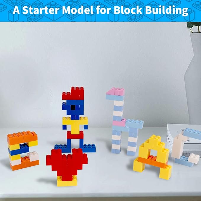 Building Blocks 1000 Pieces, Bulk Classic Building Bricks with 3 Pack baseplates, Basic Small Bricks Compatible with Lego & All Brand for Kids