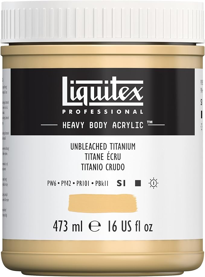 Liquitex Professional Heavy Body Acrylic Paint, 16-oz (473ml) Pot, Unbleached Titanium