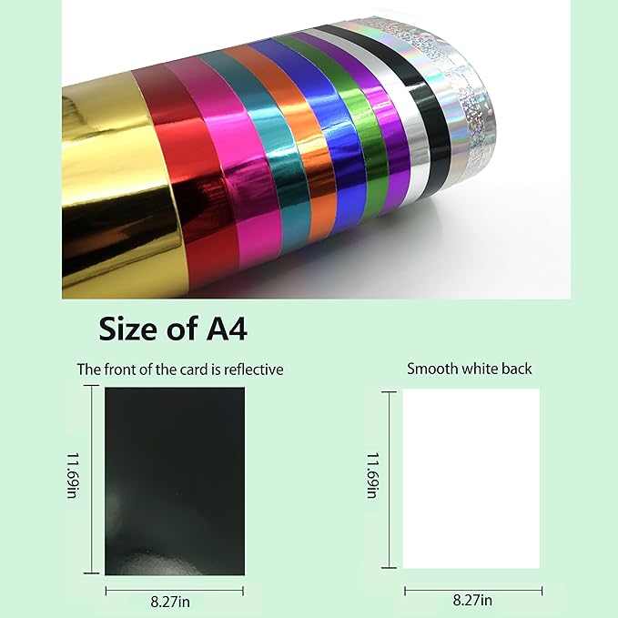 TGXRZX Metallic Black Cardstock Paper,Size 8 "x 11" (250gsm), 15PCS,Mirror Finish Gold Foil Board for Crafting, Invitations, and Decorations,Die Cut and Plotter,Card Making (Black)