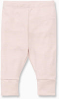 MORI Luxurious Baby Leggings in Blue Stripe, Elastic Waist, Organic, 0-3 Months
