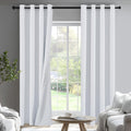 PONY DANCE White Total Blackout Curtains 84 inch Length 2 Panels Set, 100% Black Out Grommet Thermal Insulated Drapes for Bedroom, Noise Reducing Window Treatments for Living Room, 34" W x 84" L