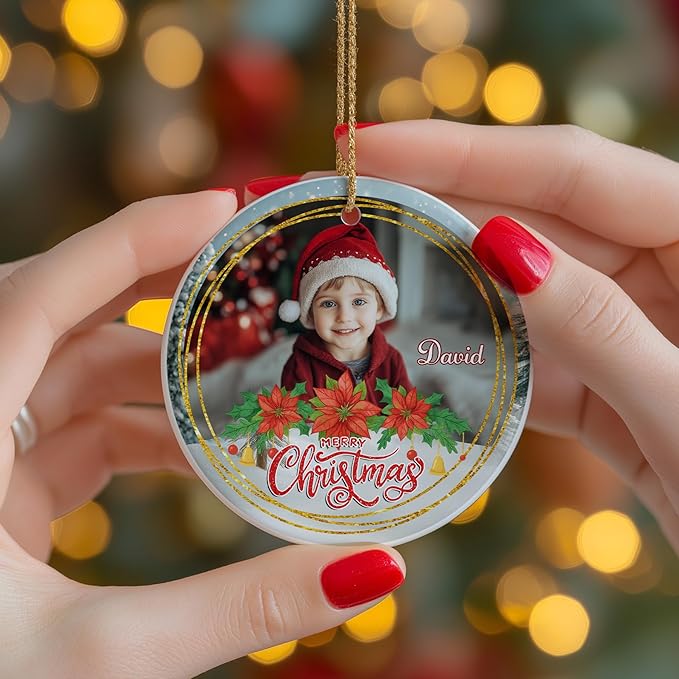Personalized Baby Christmas Ornament 2025 - Custom Photo Ornament for New Babies - Sweet New Parents, Mom, Dad Keepsake - Christmas, Birthday Gift for Newborn, Boy, Girls, Mom, Dad, Family