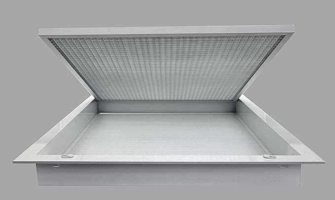 HVAC Premium 12" x 20" Cube Core Eggcrate Return Air Filter Grille for 1" Filter - Aluminum - White [Outer Dimensions: 14.5" x 22.5"]