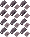 Antrader 12-Pack 10-15lbs Magnetic Cabinet Door Catch Plastic Stop Holder Closet Latch with Screws, 1.6" x 0.8" x 0.5", Brown