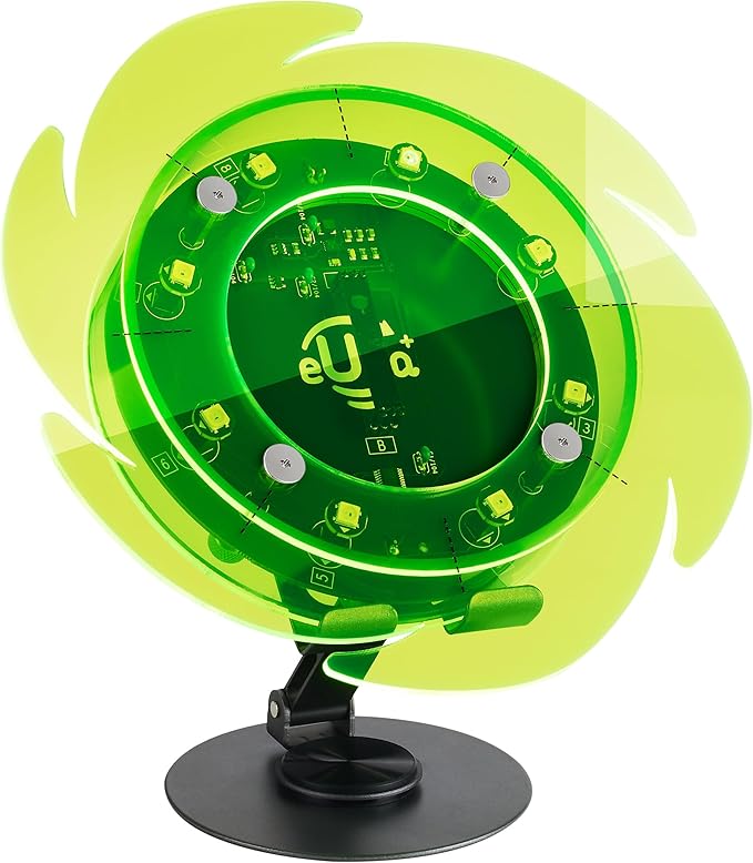 STEM DIY Toys Hand Assembly Electronic Spin the Wheel | Science Craft Kit for Kids Ages 8-9-10-11-12-13-14-15+ Years Old | Educational Gifts for Boys&Girls | Video Guide|(Fire Wheel-Fluorescent Green)