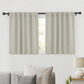 RYB HOME Blackout Curtains for Kitchen, Privacy Thermal Insulating Small Winow Curtain Shades for Classroom Bathroom Nursery Bedroom Cafe, W 34 x L 24, Natural, 2 Panels