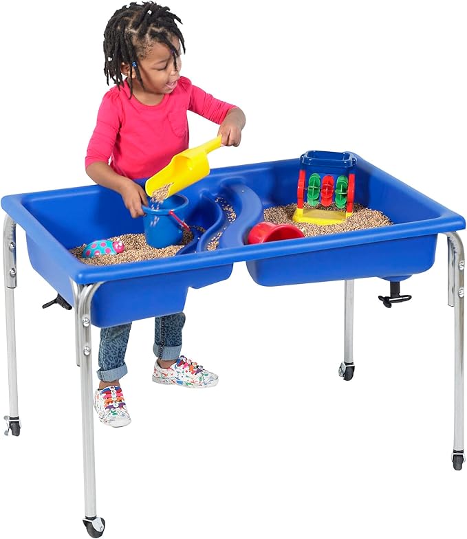 Children's Factory, 1136-24, Neptune Sensory Table, Kids Sand and Water Learning Activity Table for Classroom or Playroom, 24-Inch-High, Blue