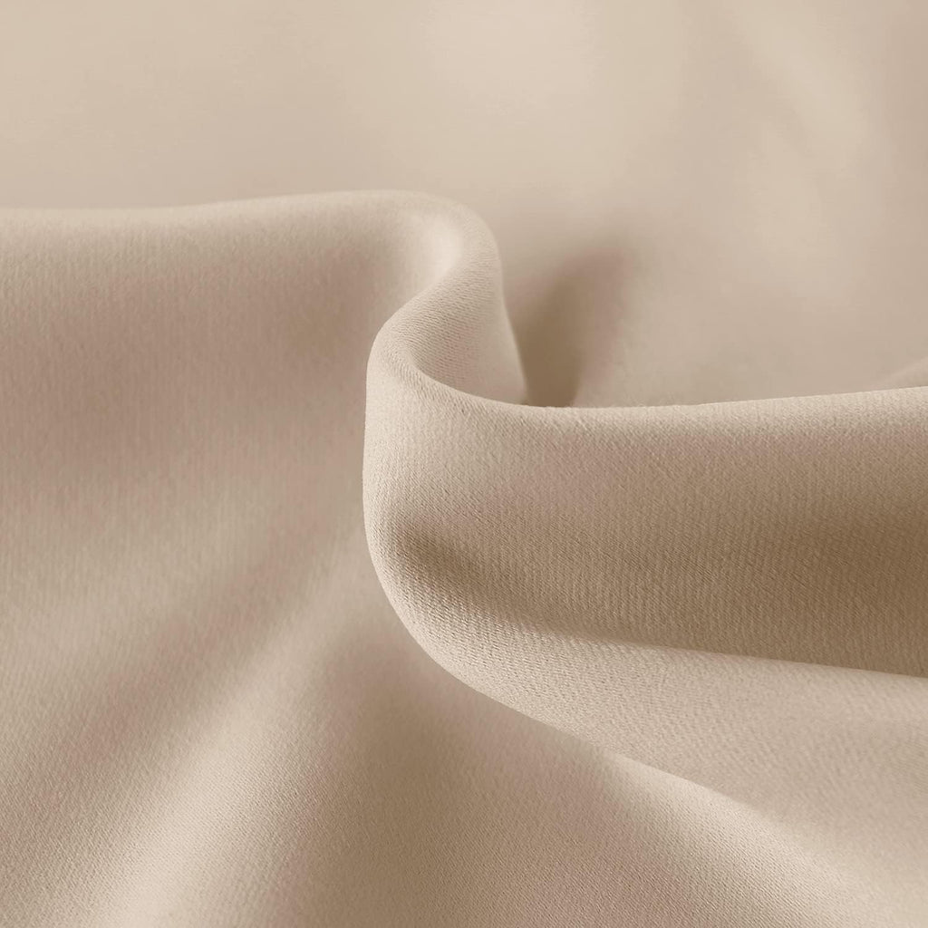 DWCN French Door Curtains – Rod Pocket Thermal Blackout Curtain for Doors with Glass Window, Kitchen and Patio Doors for Privacy, 25 X 80 Inches Long, 1 Curtain Panel with Tieback, Beige