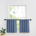 RYB HOME Small Window Curtains - Blackout Insualting Privacy Curtains for Kids Bedroom Kitchen Bathroom Basement Cafe Cabinet Tiers Drapes, 34 Width x 30 Length, 2 Panels, Stone Blue
