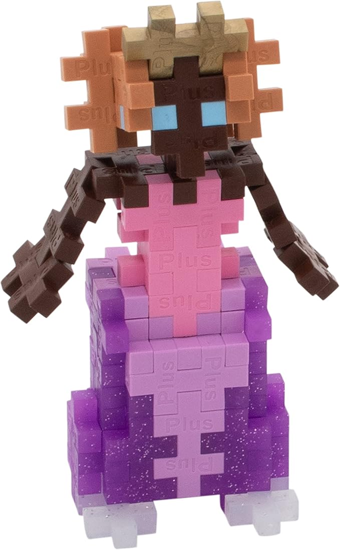 Plus Plus 3D Figure Building Block Set, Fun Stem Toys for Kids, 70 Interlocking Pieces - Princess Mini Maker Tube