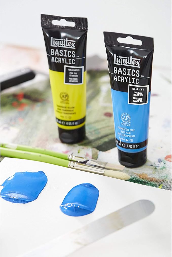Liquitex BASICS Acrylic Paint, 118ml (4-oz) Tube, Fluorescent Yellow