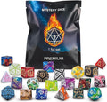 QMAY Polyhedral Dice - 8PCS Mystery Dice Set, Various Styles, Random D&D Dice Patterns & Dice Bag, DND Gifts, Suitable for Dungeons and Dragons, RPG, MTG,Role Playing Table Game