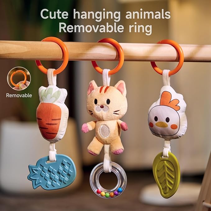 TUMAMA Spiral Car Seat Toys Baby Toys for 0 3 6 9 12 Months, Infant Stroller Toy Newborn Hanging Toys with Rattle, Teether