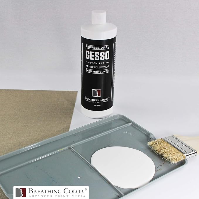 White Gesso Canvas Primer 32 oz Give Your Art The Ultimate Base Prime! Keep Paint from Absorbing! Whether Acrylics, Oils, Watercolors or Pastels, Make Every Painting Look its Absolute Best