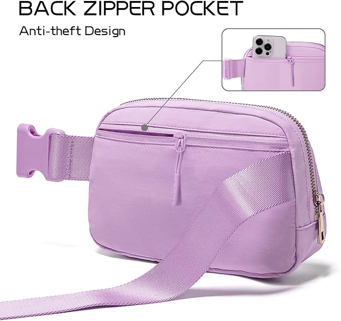 Gitus Gifts for 8 9 10 11 12 Year Old Girls Belt Bag Fanny Pack Crossbody Bags with Initial Letter Patch Cute Stuff Birthday Gifts for Teen Girls Women Personalized Trend Stuff (Lavender-I)