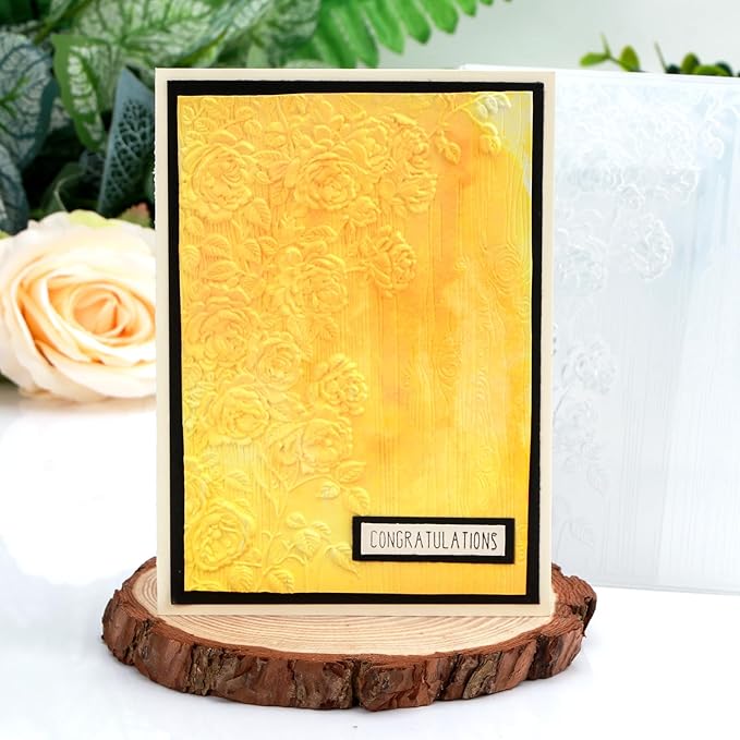 BAOFALI 3D Embossing Folder for Card Making,Beautiful Flower Plastic Texture Fades Embossing Folder Template for Scrapbooking Cardstock Album DIY Decoration Paper Crafting 6.3x4.5inch
