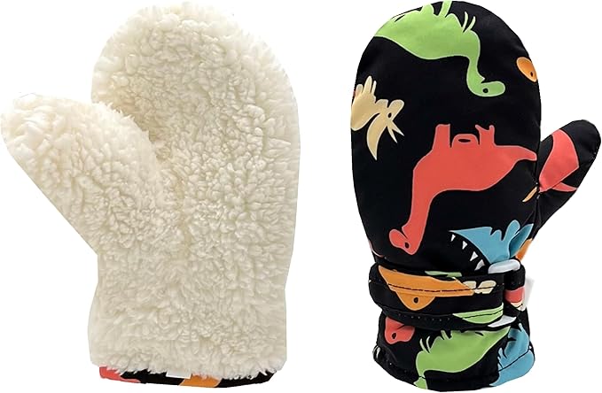 Toddler Gloves Kids Mittens Winter Warm Lined Fleece Gloves Waterproof Snow Baby Mitten for Boys Girls