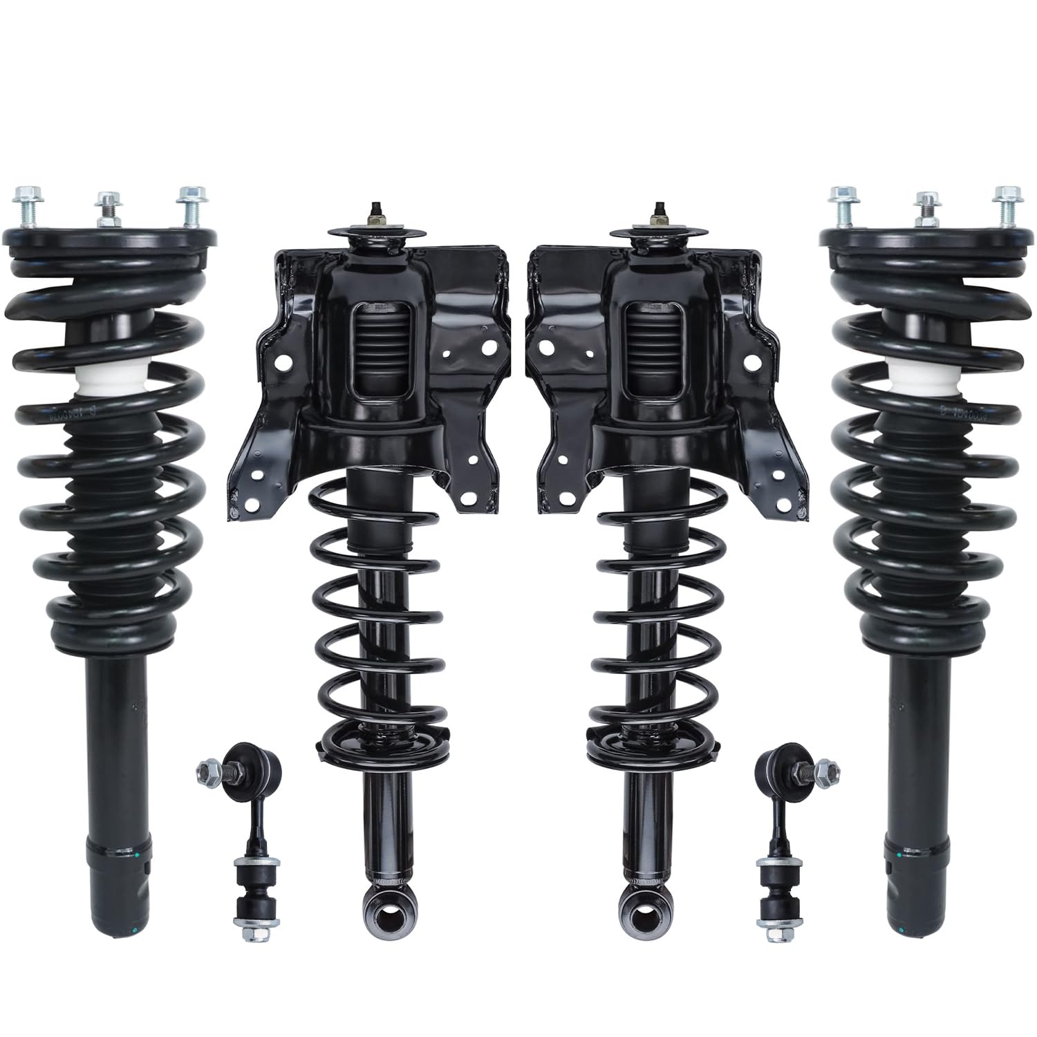 Detroit Axle - 6PC Front and Rear Strut & Coil Spring Complete Assemblies w/Front Sway Bar Links for 2001-2005 Hyundai Sonata/Ki