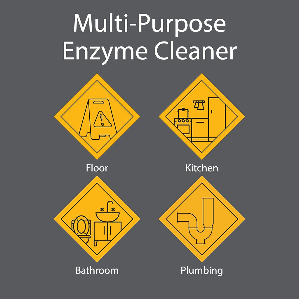 Pro-Grade Multi-Purpose Probiotic Enzyme Cleaner - Pet Stain and Odor Remover, Drain Cleaner - Powerful Cleaning & Odor Eliminating Formula For Professional & Home Surfaces - 1 Gallon