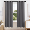 PONY DANCE Grey Blackout Curtains for Bedroom 63 Inch Length 2 Panels Set, Thermal Insulated Energy Saving Grommet Top Window Treatment Drapes for Living Room, W34 x L63 Inch