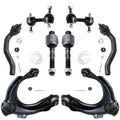 Detroit Axle - 8PC Front Upper Control Arms, Sway Bars, Inner and Outer Tie Rods Replacement for 2003-2007 Honda Accord L4 2.4L