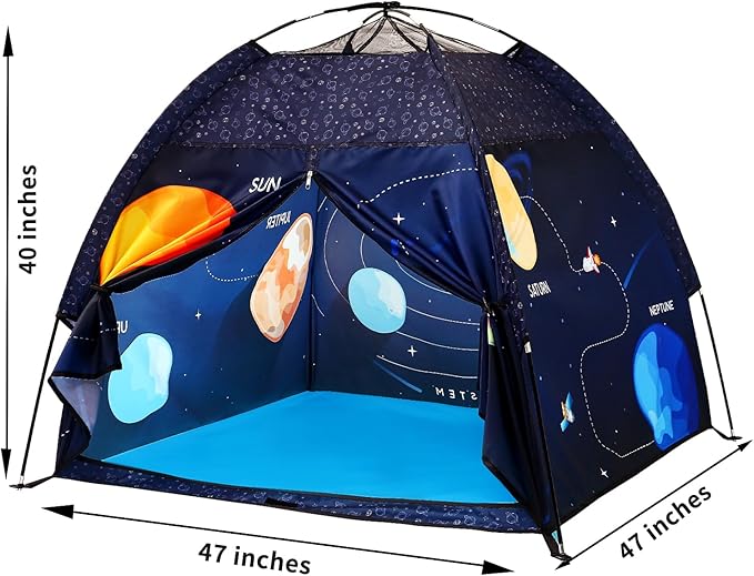 Kids Play Tent Lucky Castle Playhouse for Boys and Girls Easy Fun Dome Tent Camping Playground Pop Up Tent for Kids Indoor and Outdoor Imaginative Play Perfect Kid's Gift (Solar System)