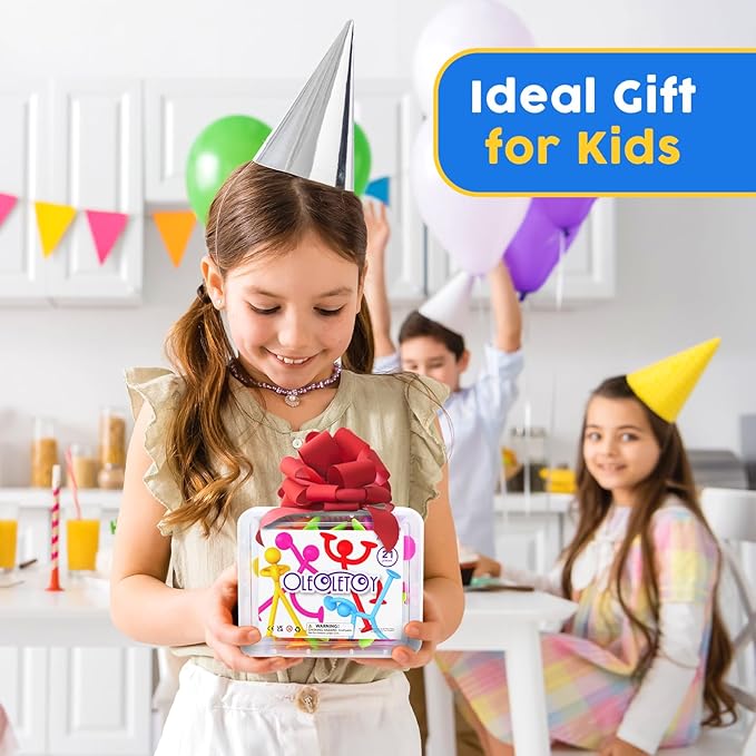 OleOletOy Suction Fidget Toys for Kids: 21 Pack Suction Cup People Toys - Fidget Toys Bulk Treasure Box Toys for Kids Autism Classroom Calm Down Corner - Prizes for School Party Favors
