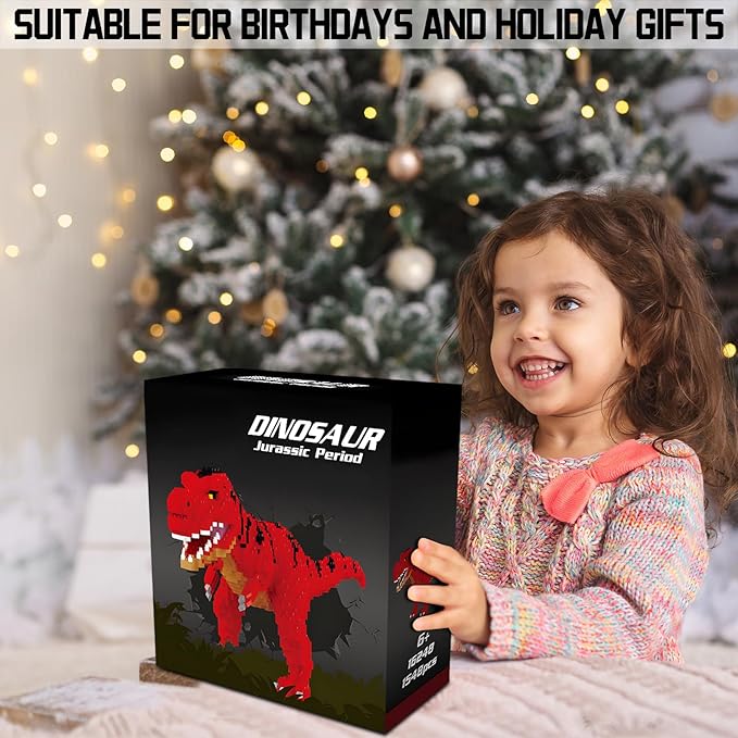 Dinosaur Torvosaurus Building Blocks Model Decor Micro Mini Blocks Toy Birthday for Age 6+ Children Adults Teens 1548 Pieces
