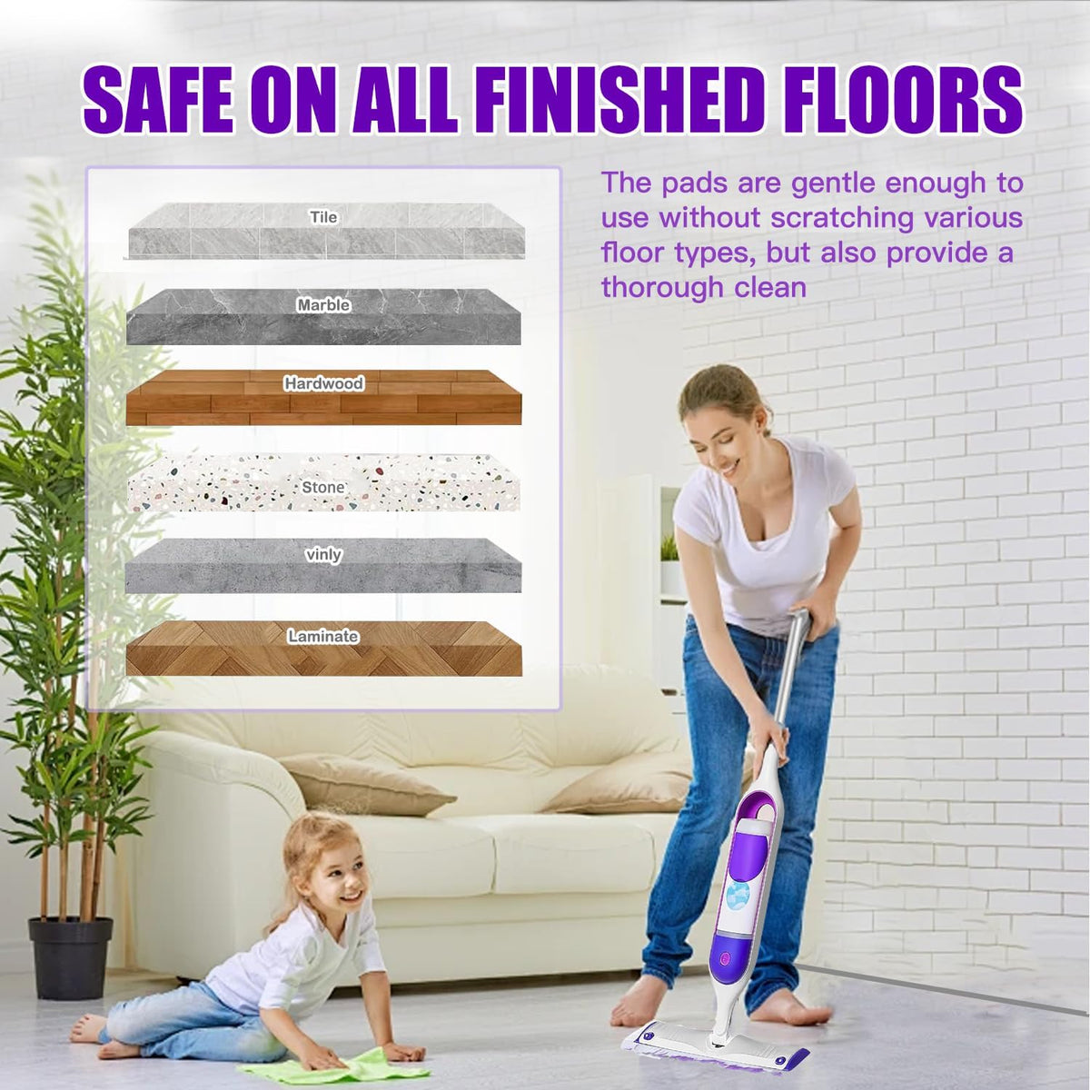 30 Count Power Mop Pads Refills for Swiffer PowerMop Multi-Surface Mopping Pad Disposable Replacement Compatible with PowerMop, Safe on All Finished Floors.