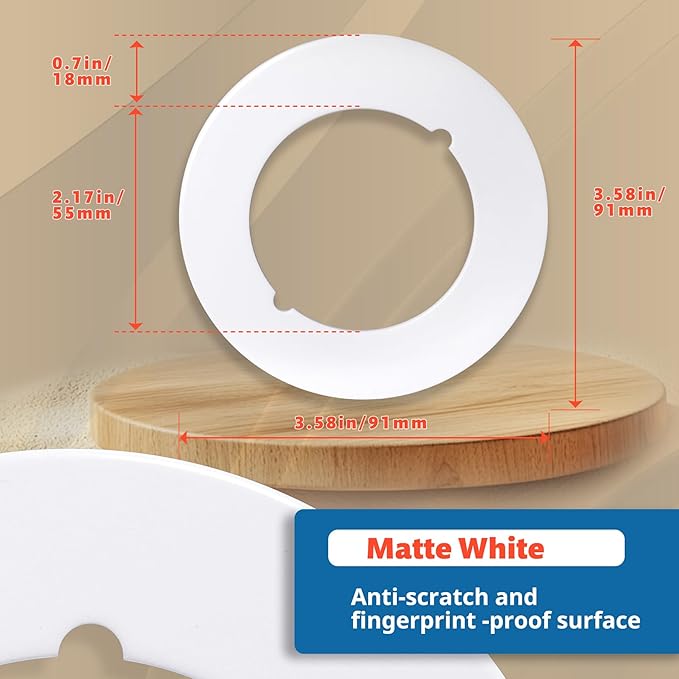 2 Pcs Upgraded Door Knob Plates with Double-Sided Tape –Thick Stainless Steel Scar Plates for Deadbolts & Knobs, Durable Door Lock Hole Covers for Fixing Loose Knobs and Damaged Areas(White)