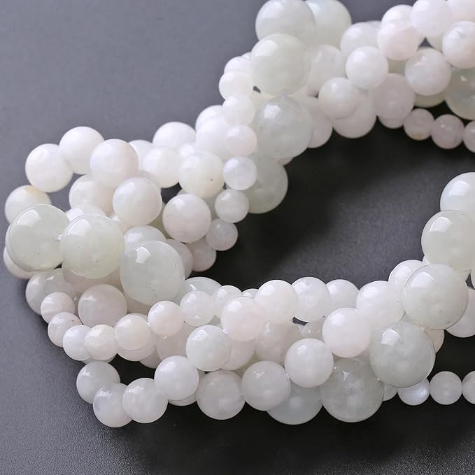 6mm 60pcs Natural Moonstone Stone Beads for Jewelry Making Energy Healing Power Stone Beads DIY Bracelet Necklace Accessories 15"