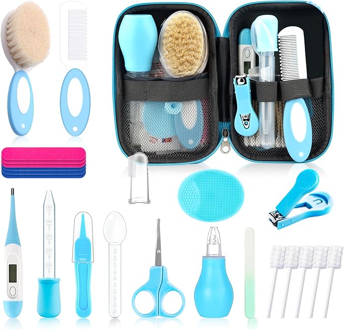 Baby Healthcare and Grooming Kit for Newborn Kids, 24PCS Upgraded Safety Baby Care Kit, Newborn Nursery Health Care Set, Baby Care Products