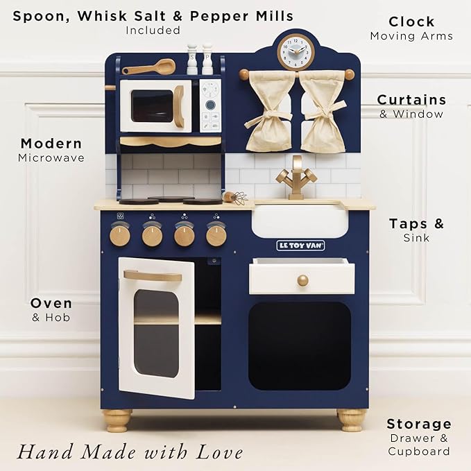 Le Toy Van Oxford Deluxe Toy Kitchen Premium Wooden Toys for Kids Ages 3 Years & Up, Oxford Deluxe Kitchen