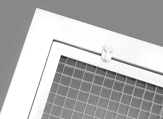 HVAC Premium 14'' x 34'' Cube Core Eggcrate Return Air Filter Grille for 1'' Filter - Aluminum - White [Outer Dimensions: 16.5'' x 36.5]