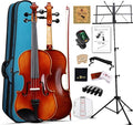 Aileen Solid Wood Violin 4/4 Full Size for Adults and Kids Age 12+, Fiddle Set for Beginners Student, Professional Violin Starter Kit with 12 Accessories (Selected European Solid Spruce and Maple)