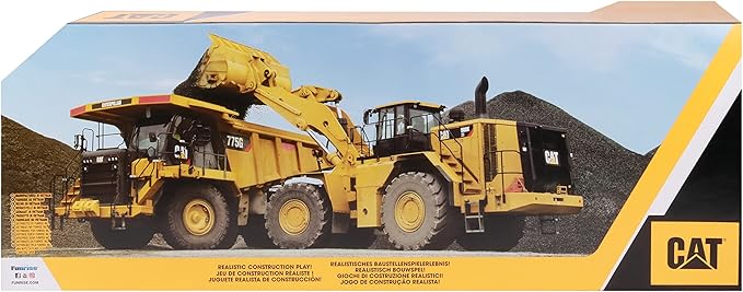 CAT Construction Toys, Heavy Mover, Semi Truck and Trailer with Construction Fleet Excavator, Lights and Sounds, Ages 3 and up