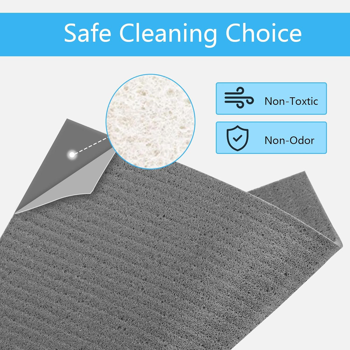 HOMEXCEL Swedish Dishcloths for Kitchen 20 Pack, Sponge Dish Cloth for Counters & Washing Dishes, Reusable and Absorbent Paper Towels, Grey