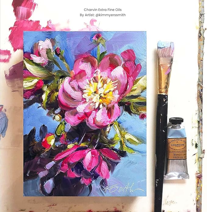 Charvin Extra Fine Oil Paint, Quinacridone Fuschia 20 ml - Triple-Milled, Rich Texture, Poppy Oil-Based, Light-Fast, Handmade, Archival Quality