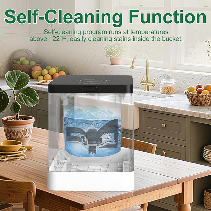 3L Electric Composter for Kitchen, Countertop Compost bin, One Touch Smart Model Handle Kitchen Waste, with Triple Grinding Blade, Carbon Filter, Auto-Cleaning, LED Touch Screen