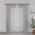 Chyhomenyc Sheer Window Curtains 72 inch Length 2 PCS- Rod Pocket Living Room Curtain Panels Voile Textured Soft and Lightweight Window Treatments for Bedroom Decor, 42W x 72L Inches, Charcoal Grey