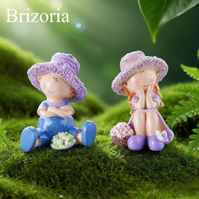 Lavender Garden Decorative Figurines,Resin Garden Statues for Outdoor Patio Lawn,Indoor Home Decoration, Ideal Gift for Parents and Friends,Outdoor Decor Housewarming Present