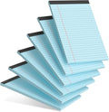 6pcs Small Note Pad 5x8 College Ruled Blue Legal Pads Paper Notepads 6 Pack Study Back Writing Pads 5 x 8 Legal Pads Perforated Narrow Ruled Pads of Paper Blue
