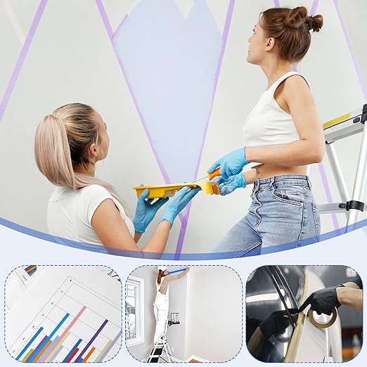 MECCANIXITY Masking Tape 1.6 Inch x 21 Yard Painter's Tape Black Paint Tapes for DIY Crafts Arts Drawing Decoration Labeling Car Painting Artist Teachers, Pack of 6
