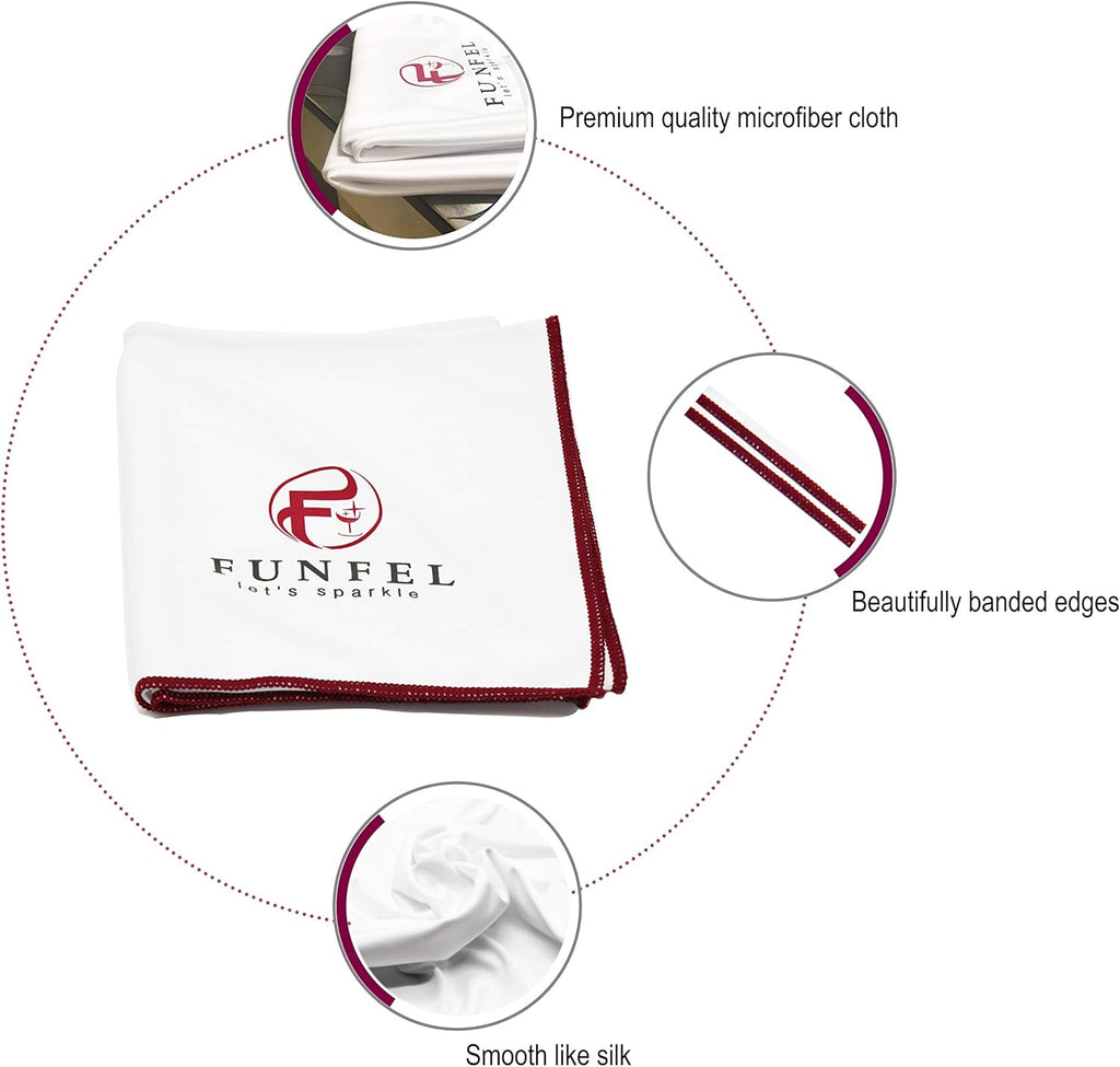 Large Microfiber Glass Polishing Cloth, Lint Streak Free Drying Towel 24x20 inch (2-Pack)