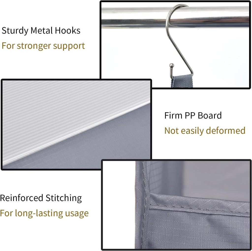 GRANNY SAYS 4-Shelf Hanging Organizer, Closet Hanging Shelves, Closet Hanging Storage Organizers, Organization for Bedroom, Living Room, Baby Nursery, Camper Accessories, Gray, 1-Pack