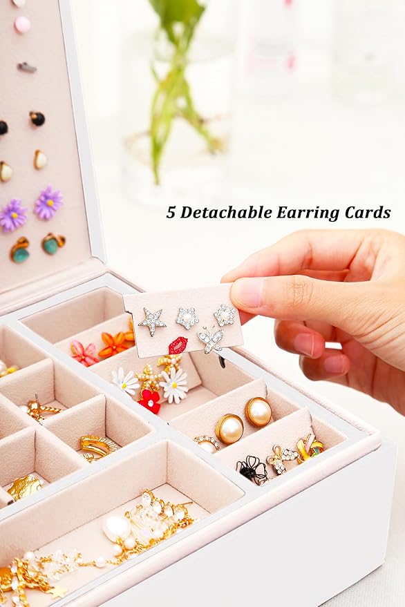 Jewelry Box for Earrings for Girls Jewelry Organizer Box Earring Holder Organizer for Girls Earring Box Girls Jewelry Box Stud Earring Organizer for Girls Earring Jewelry Boxes for Women Bling