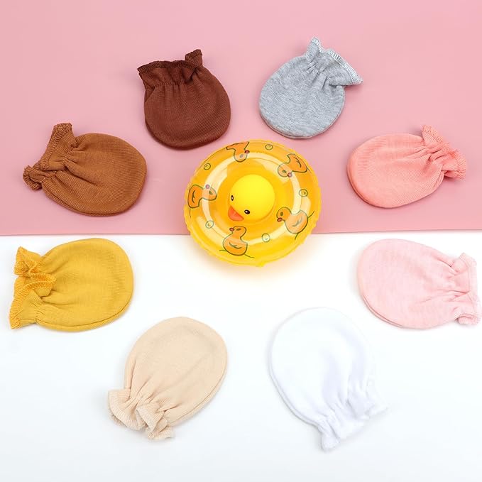 BQUBO Newborn Infant Toddler Mittens No Scratch Cotton Elastic Wrist Gloves Hypoallergenic for 0-6 Months Baby Boys Girls