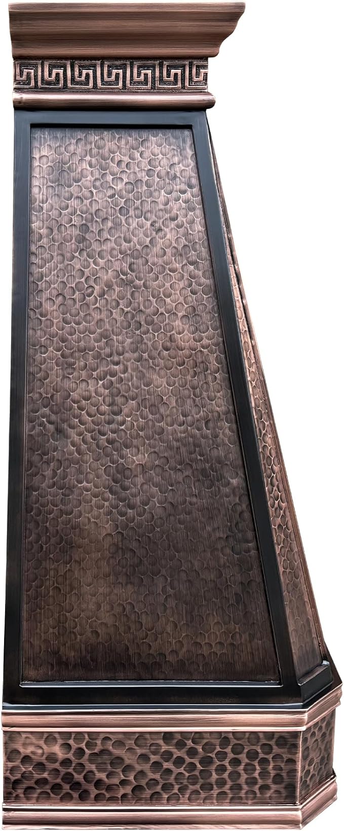 CT Copper Tailor Copper Vent Hood Island Mount,48'' W,48''H, 1150 CFM Exhaust Fan,Stainless Steel Vent,LED Light,Dishwasher-Safe Baffle Filters,Light Hammered-Medium Patina,VH14TA2L