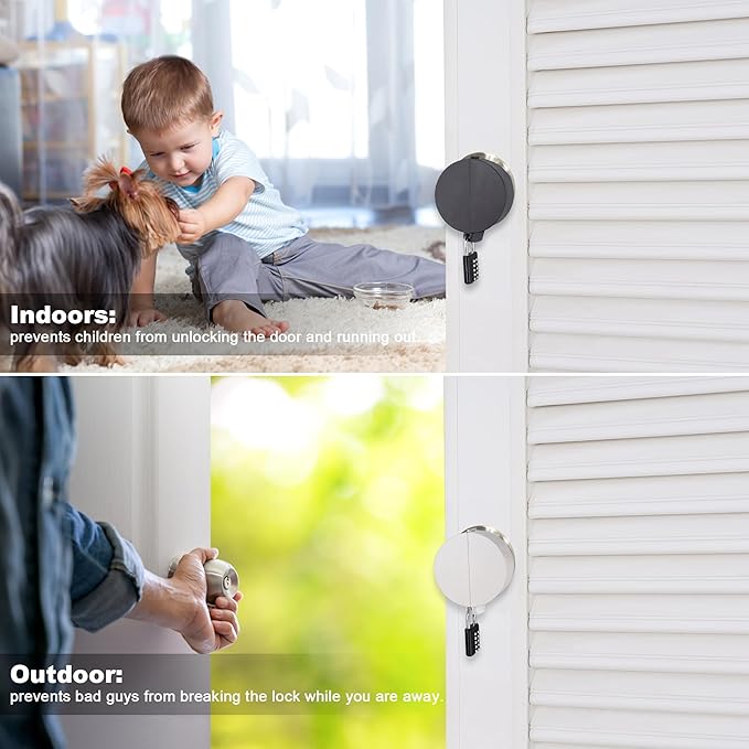 Door Knob Lockout Device with Padlock,Temporary Door Handle Lock Cover for Dementia Patients, Outdoor Water Faucet Lock Cover for Hose Bib Lock、Propane Tank Lock、Water Spigot Lock-Black